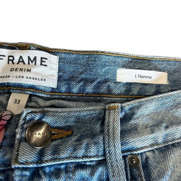 Frame Denim L'Homme Straight Leg Jeans in RINCON Light Blue Wash - Picture 5 of 9